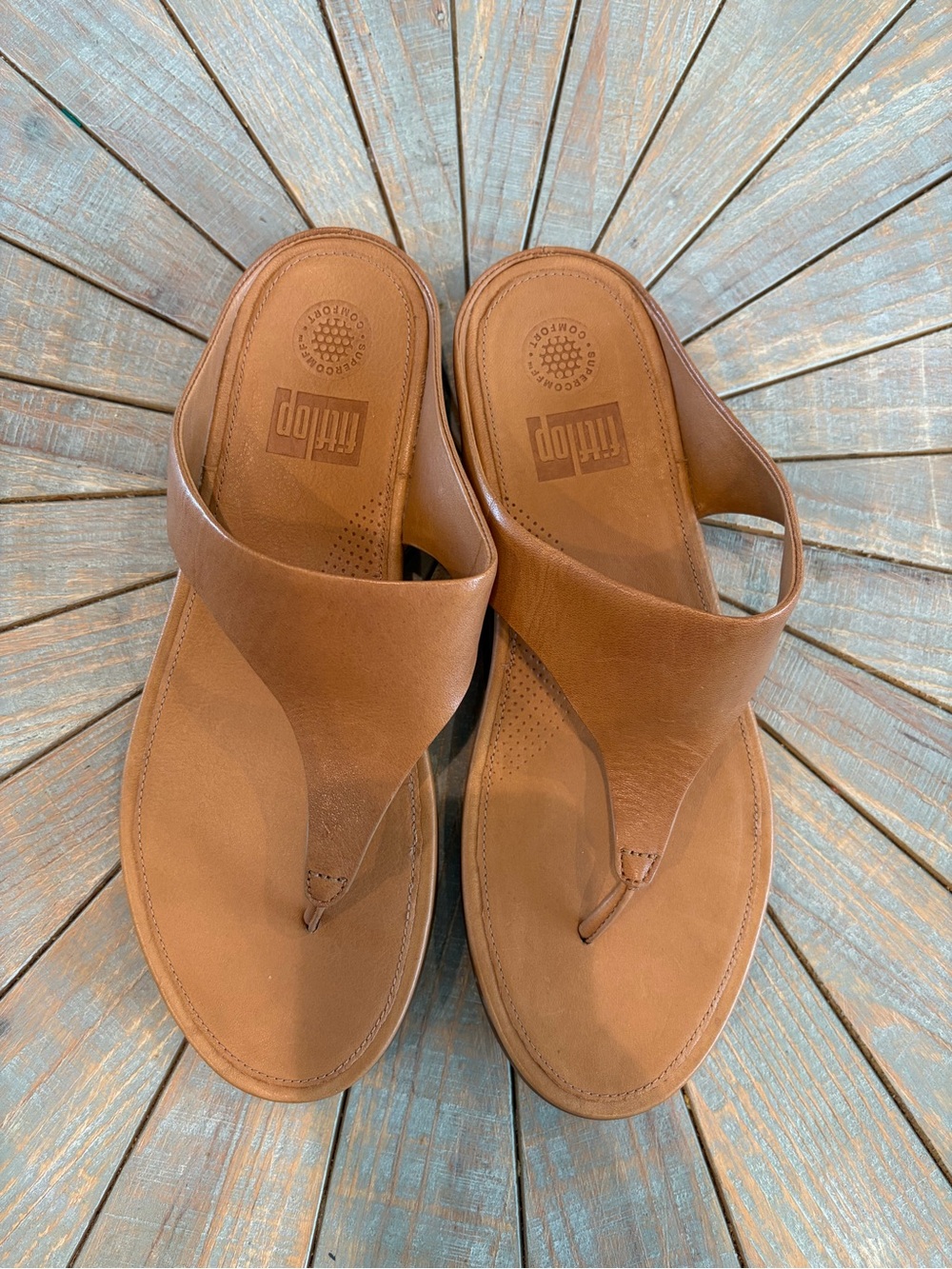 NWOT!! FitFlop Lulu Leather Toe-Thong Sandals - Size 10 - Picture 6 of 11